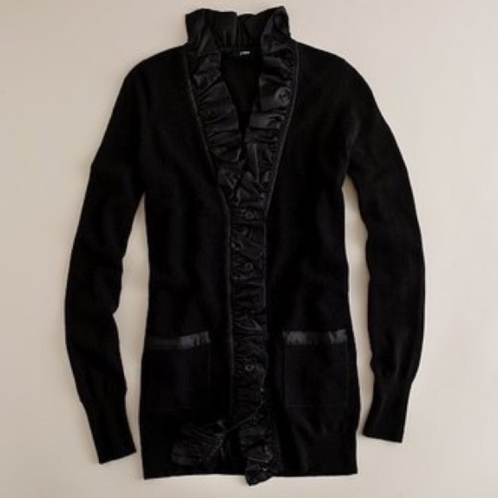 J. Crew Dream Tori Ruffle Cashmere Wool Cardigan